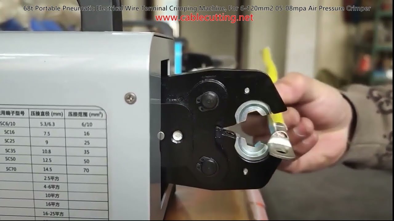 Máy ép đầu cốt khí nén di động 68T - Dùng cho dây 6-120mm², áp suất 0.5-0.8MPa
