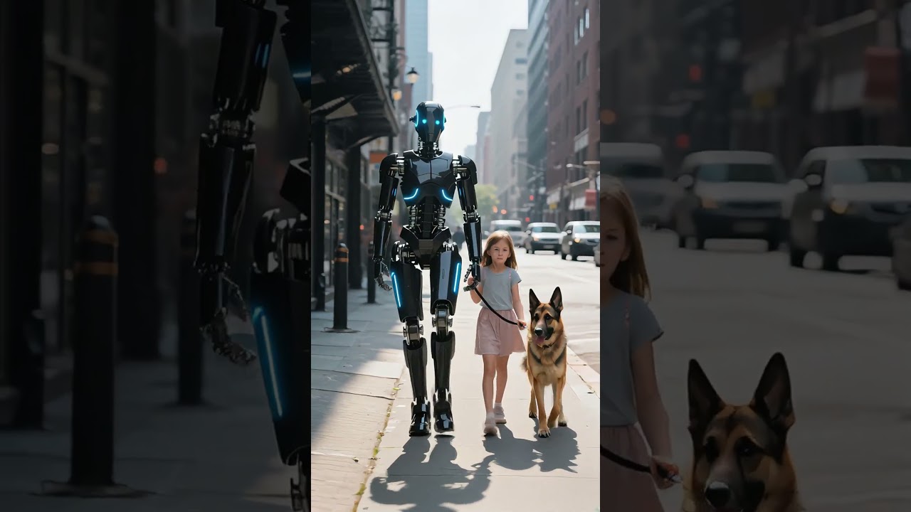 Robot hình người dẫn bé gái dạo phố - Bước tiến công nghệ tự động hóa