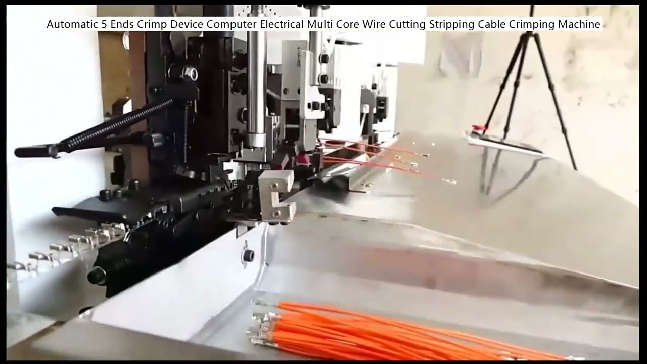 Máy cắt, tuốt dây và bấm cốt tự động 5 đầu cho dây điện đa lõi máy tính - Thiết bị sản xuất chính xác