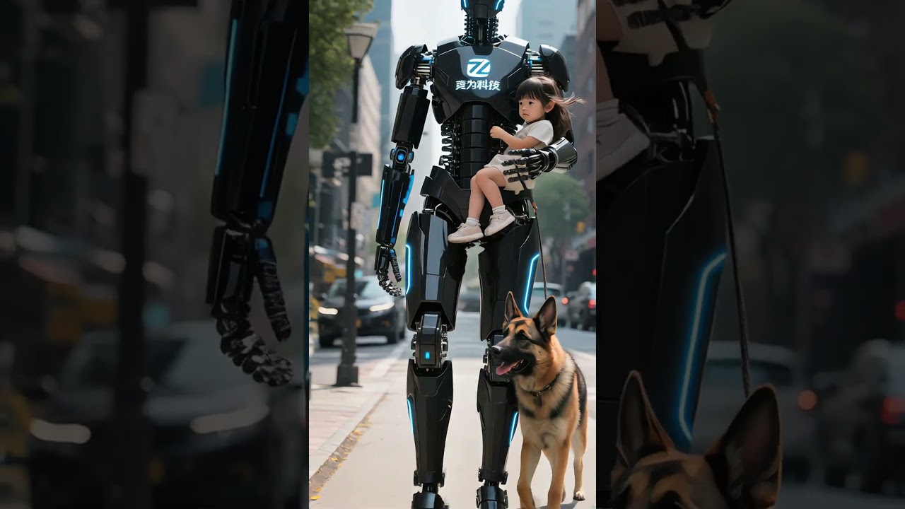Robot hình người bế bé gái dạo phố – Tương lai robot hỗ trợ con người